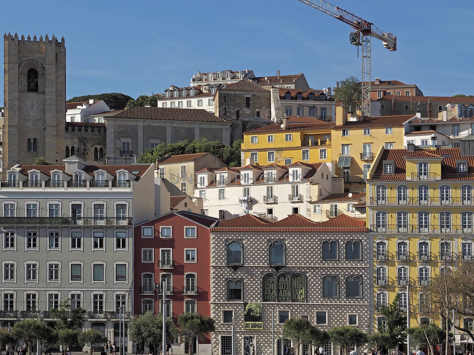 Colorful houses build the cityscape of Lisbon in Portugal by Stimmungsbilder