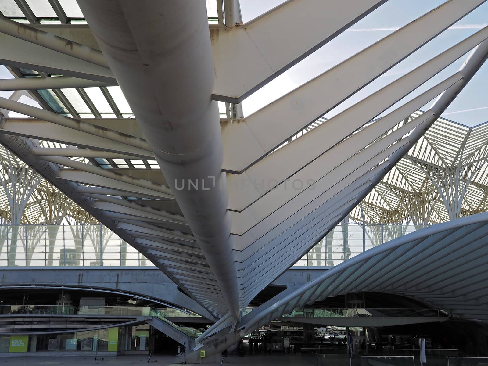 Intersting architecture of the railway station Oriente in Lisbon in Portugal by Stimmungsbilder