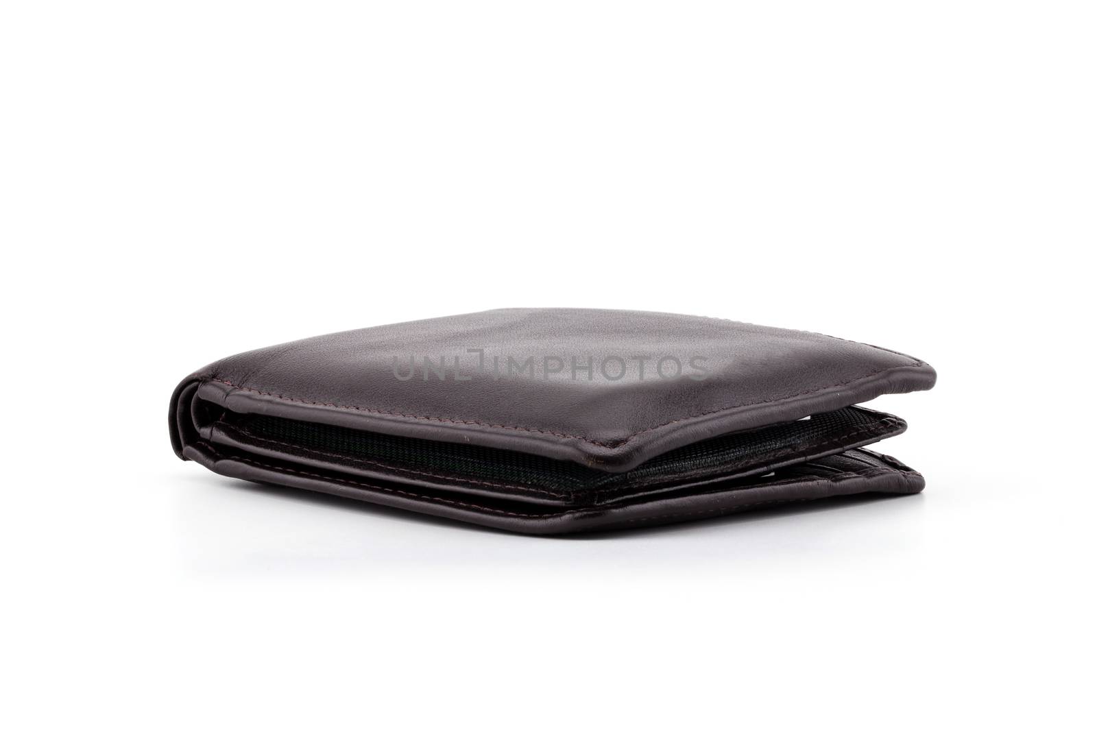 Old Brown wallet isolated on white background - clipping part