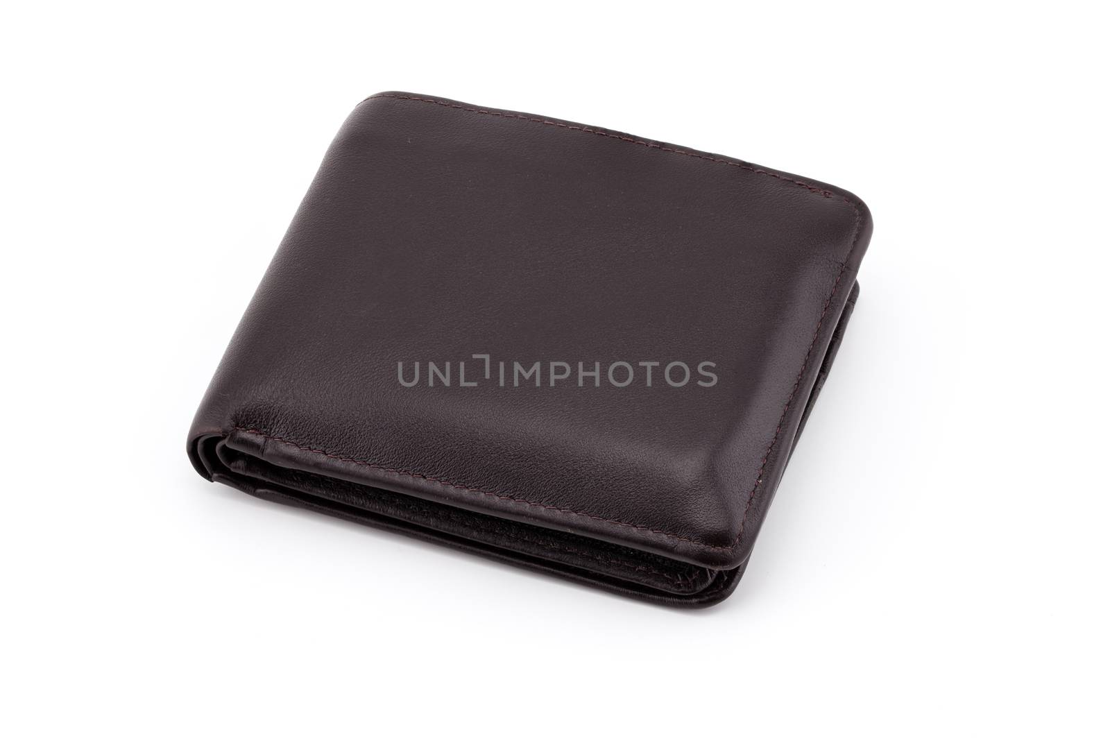 Old Brown wallet isolated on white background - clipping part.