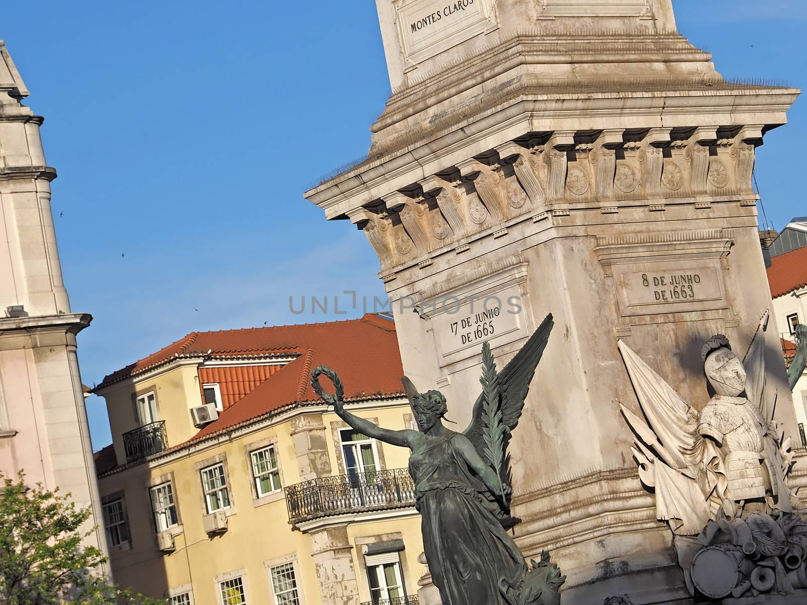 Sculpture at the Restauradores Square in Lisbon in Portugal by Stimmungsbilder