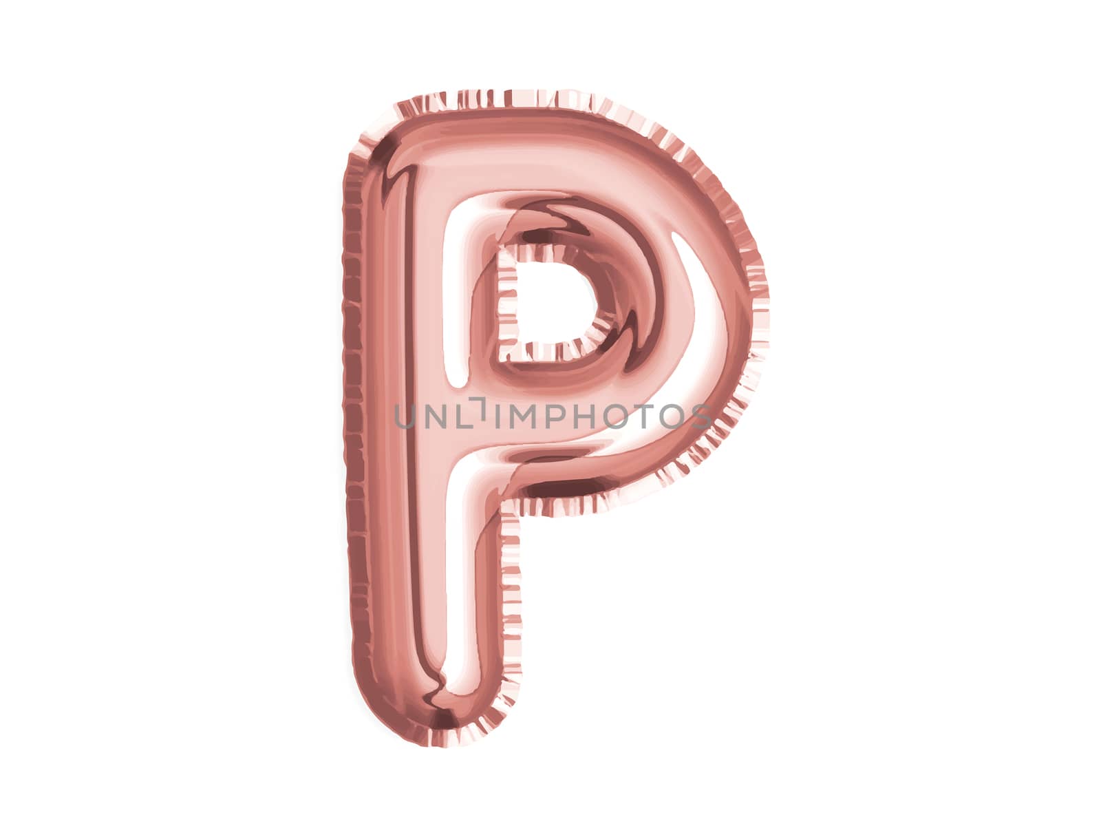 Rose gold pink alphabet P air balloon decoration for baby shower by cougarsan