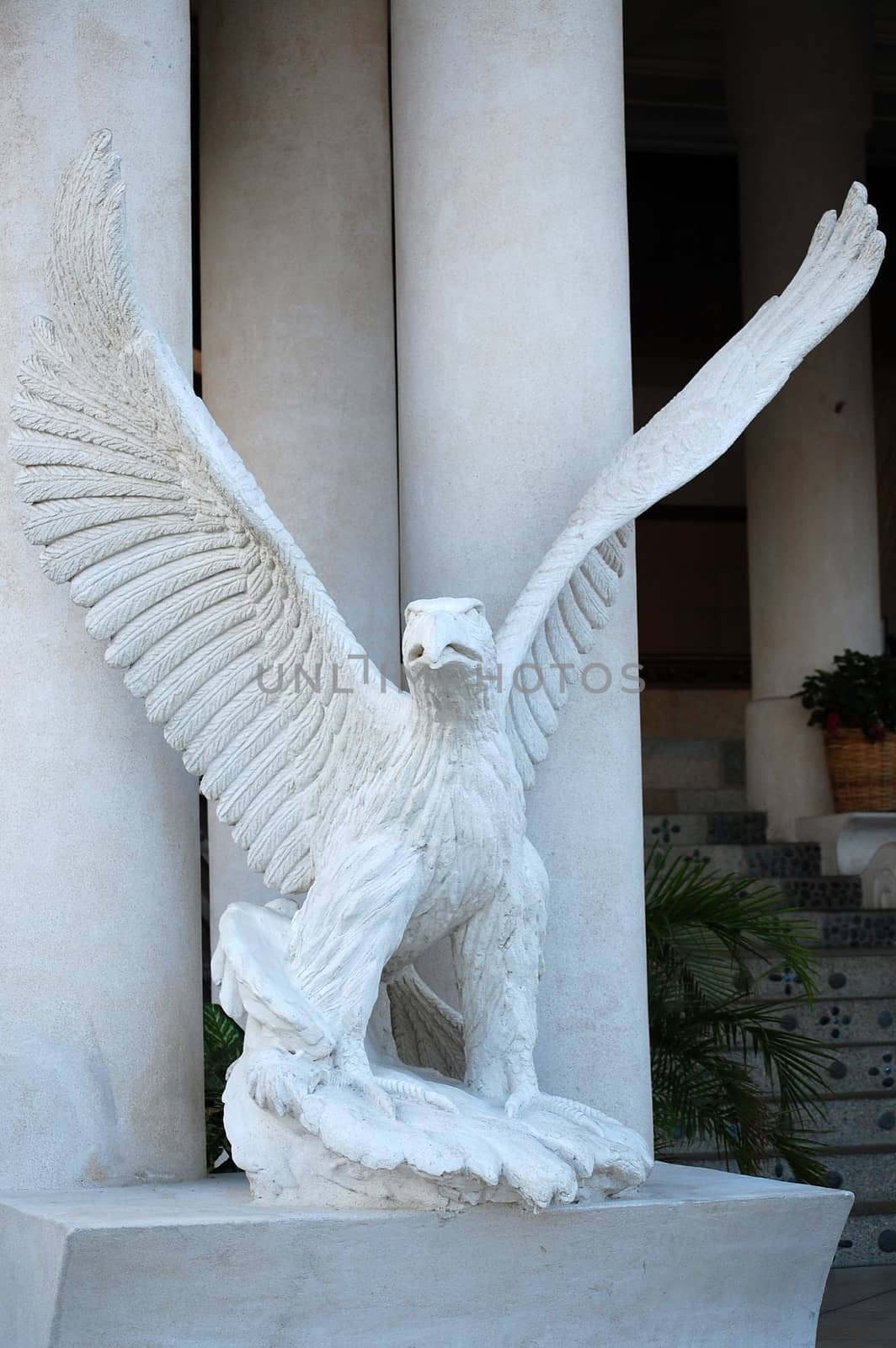 ILOCOS NORTE, PH - APR. 8: Java Hotel's eagle statue on April 8, 2009 in Ilocos Norte, Philippines.