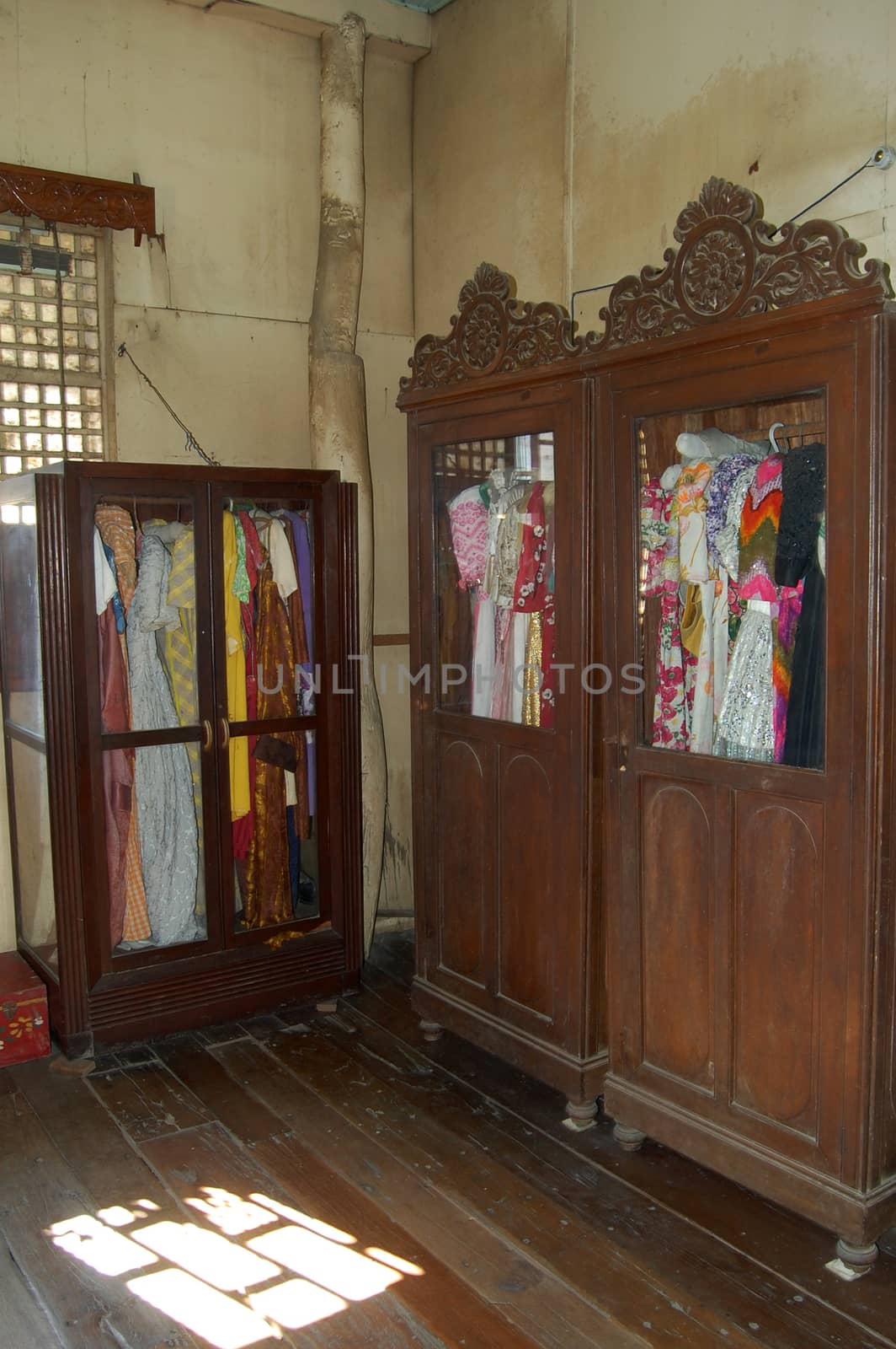 ILOCOS SUR, PH - APR. 10: Living room dress cabinet at Crisologo Museum on April 10, 2009 in Vigan City, Ilocos Sur, Philippines.