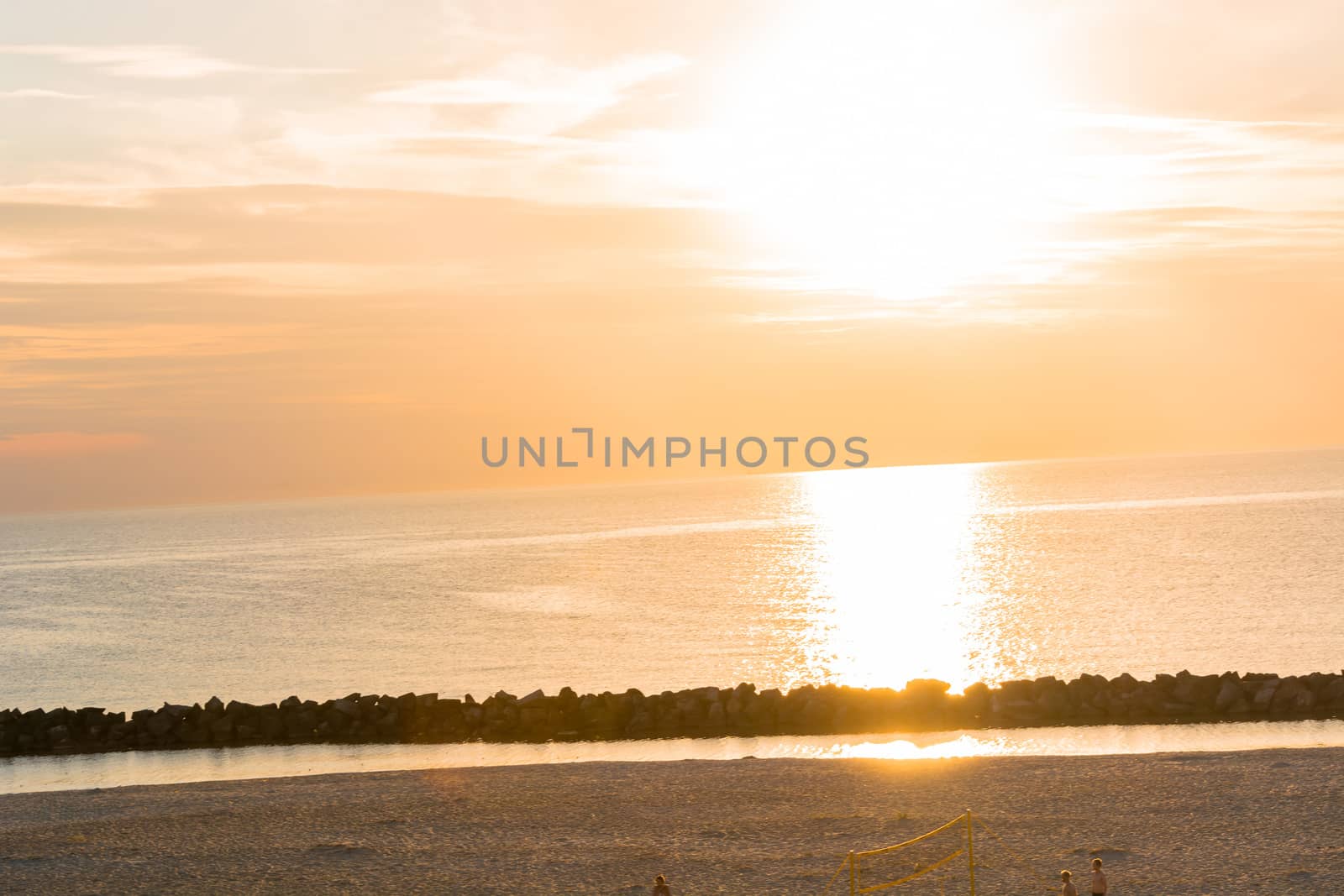 Panorama sunset on the beach            by JFsPic