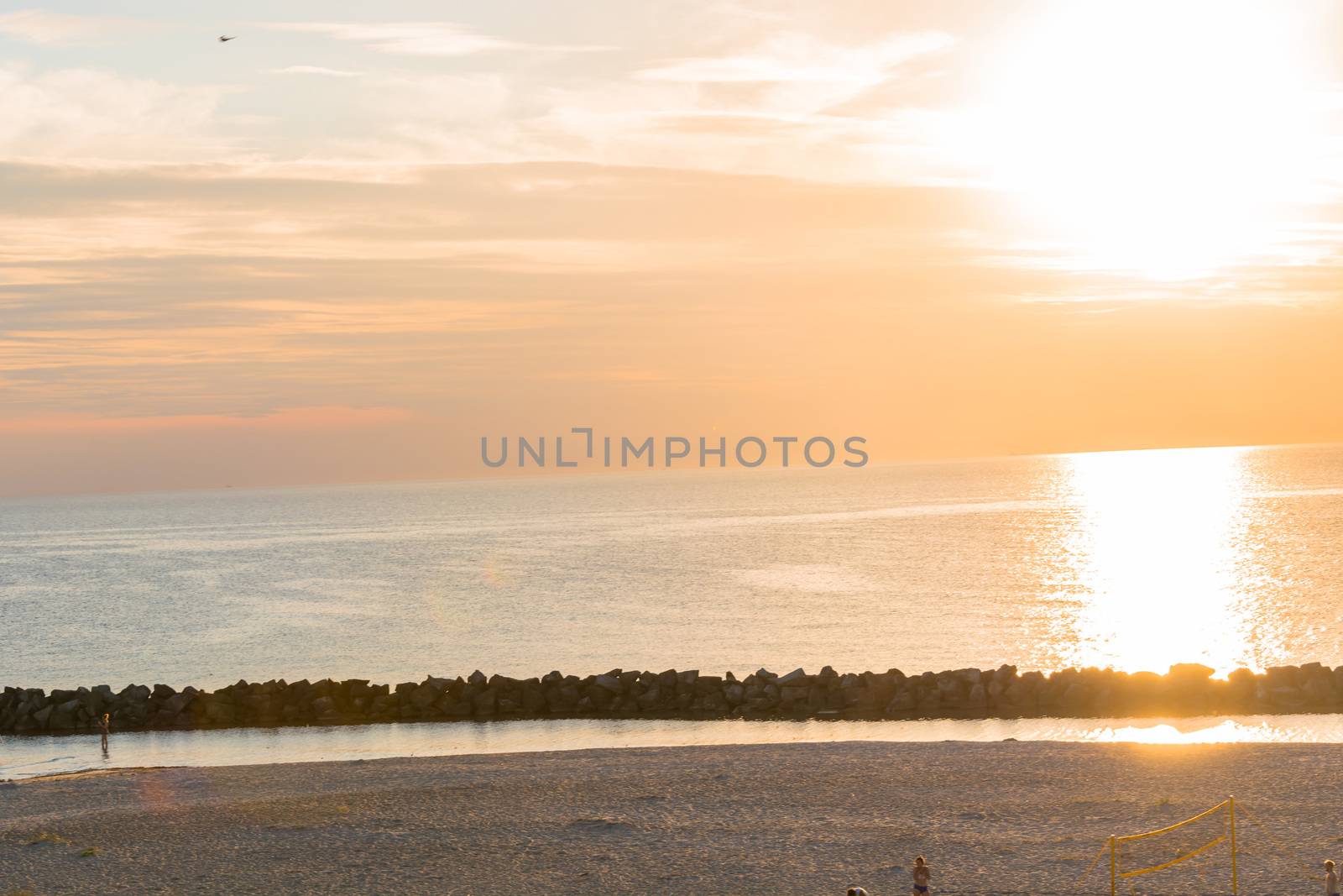 Panorama sunset on the beach            by JFsPic