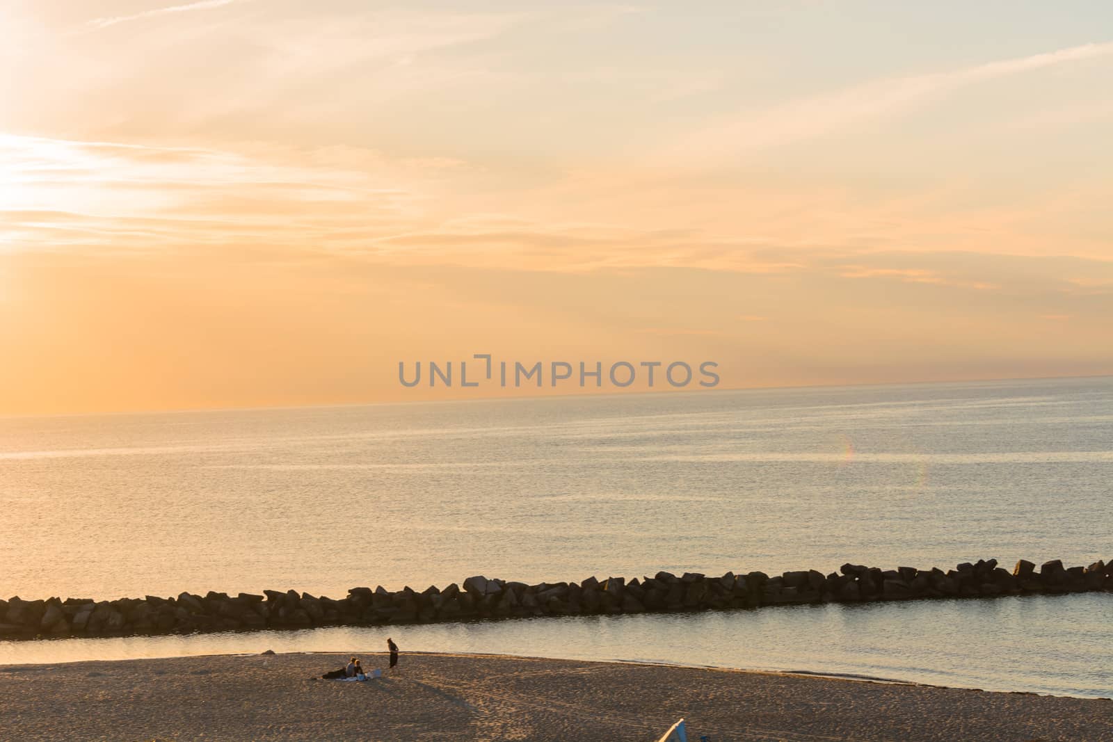 Panorama sunset on the beach            by JFsPic