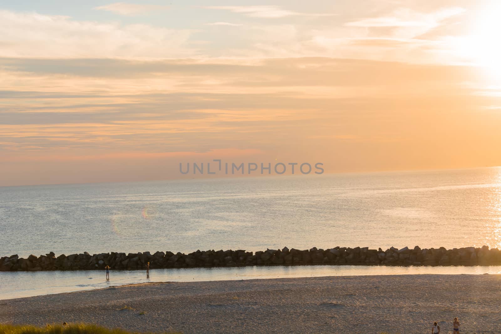 Panorama sunset on the beach            by JFsPic