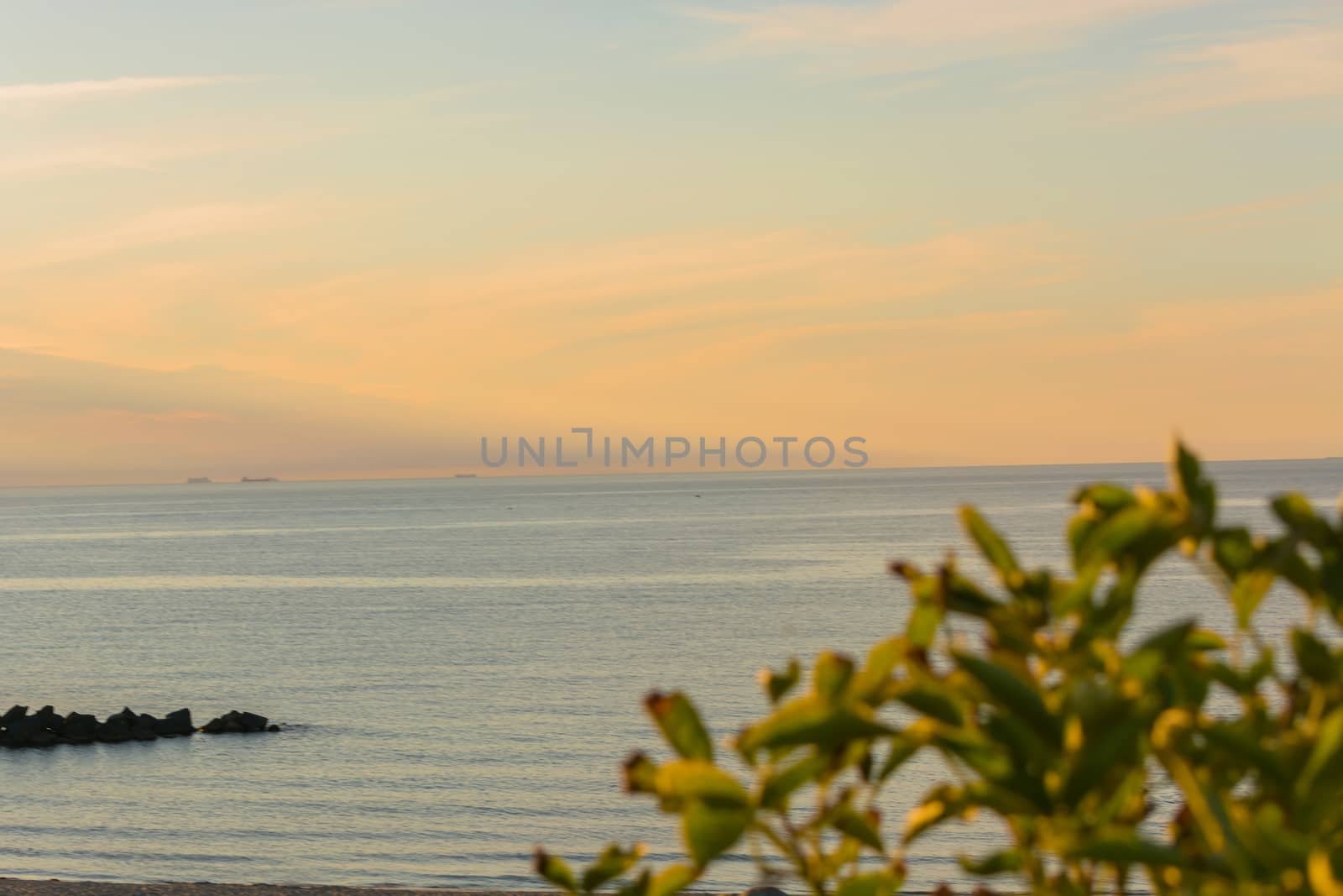 Panorama sunset on the beach            by JFsPic