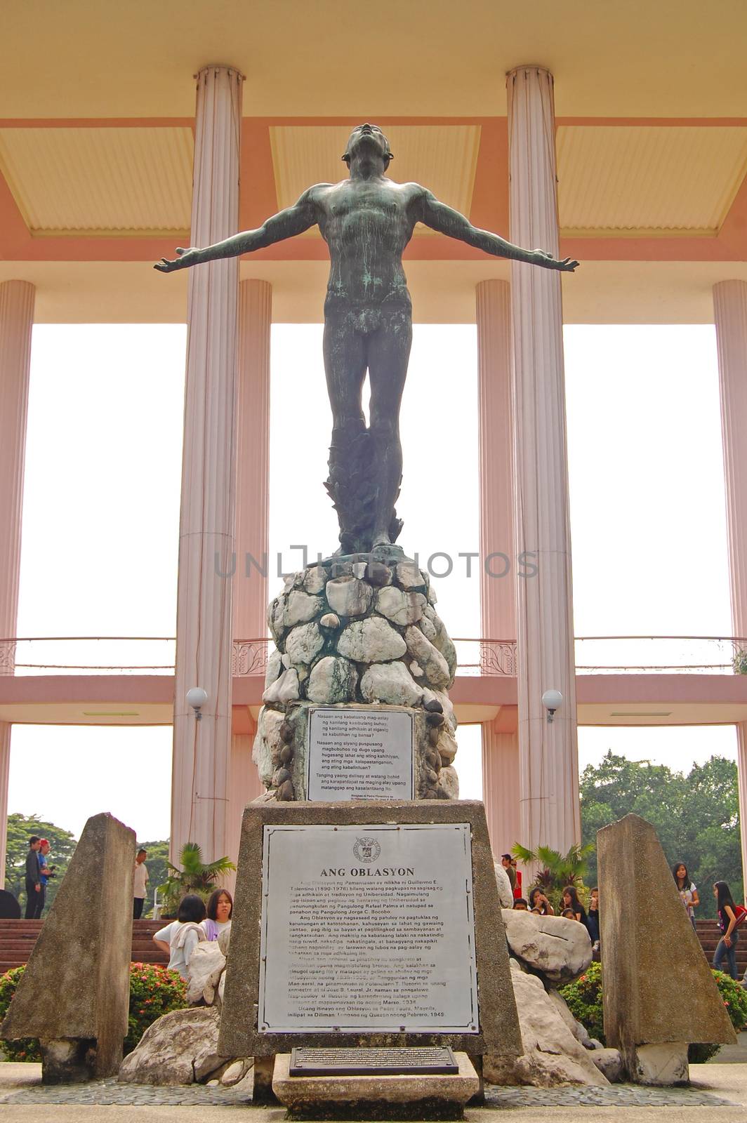 QUEZON CITY, PH - OCT. 8: Oblation statue at University of the Philippines on October 8, 2015 in Diliman, Quezon City, Philippines.