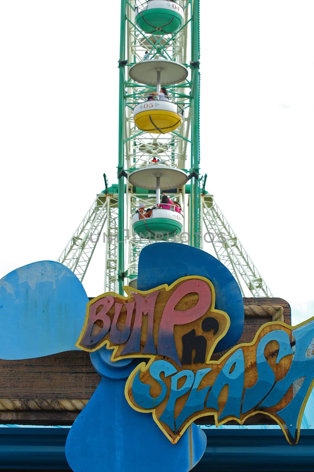 Enchanted Kingdom theme park bump and splash ride sign in Santa  by imwaltersy