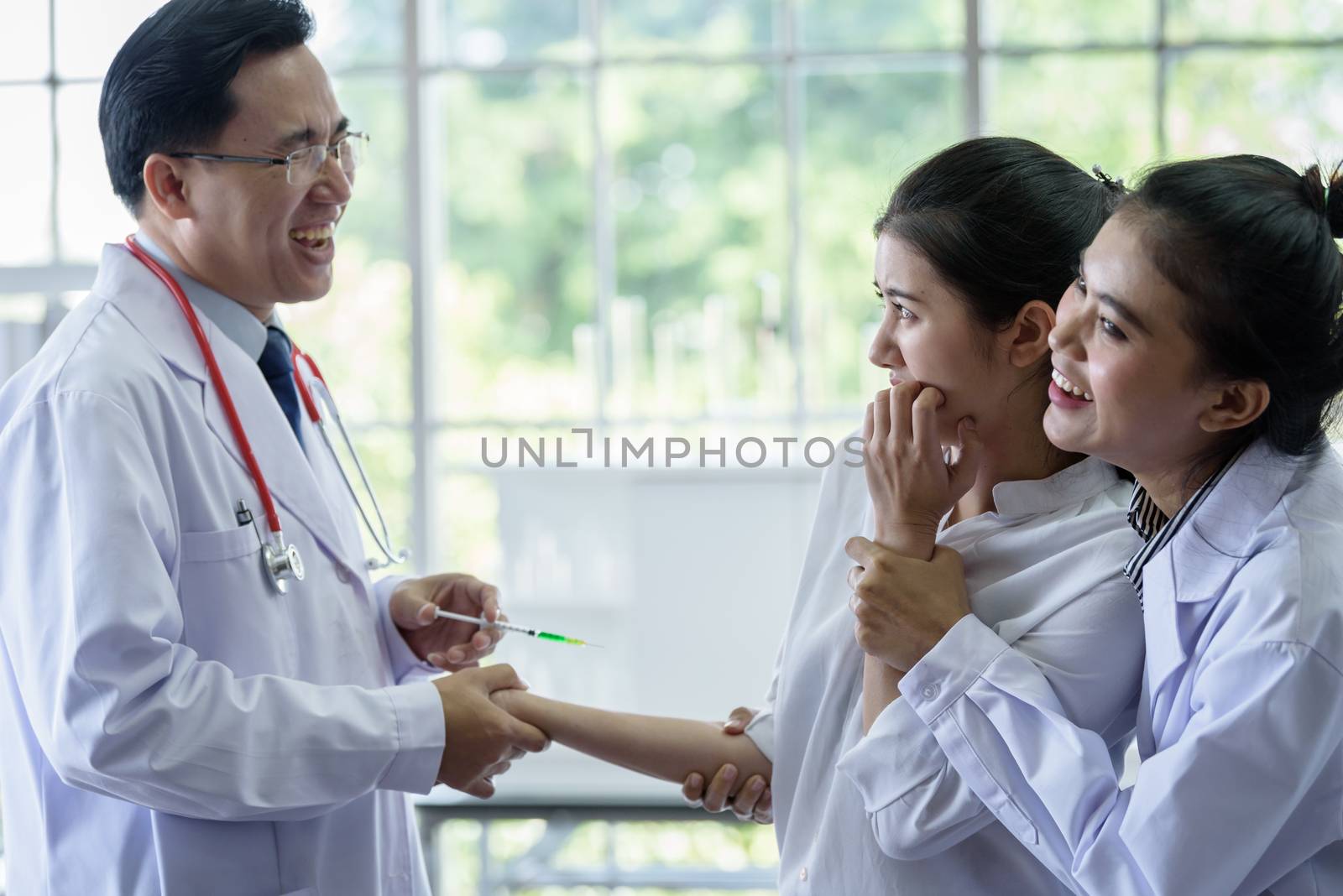 Patient has afraid and scary of syringe and needle.