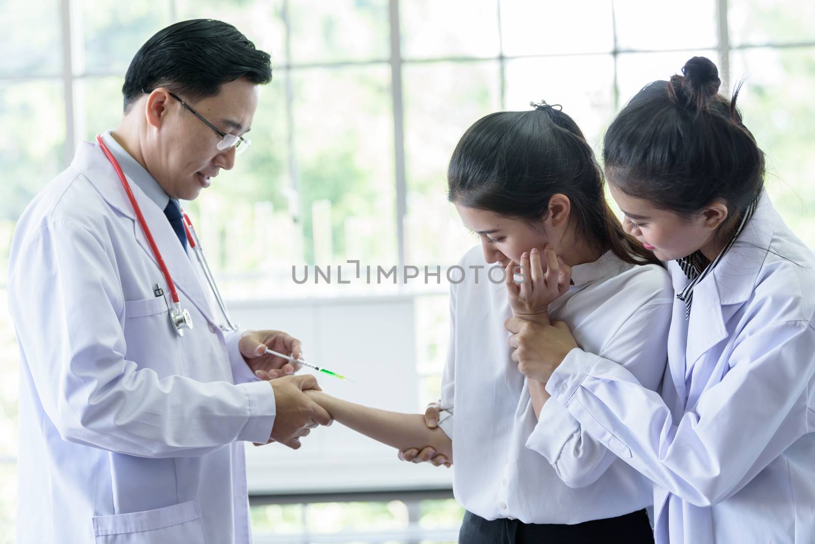 Patient has afraid and scary of syringe and needle.