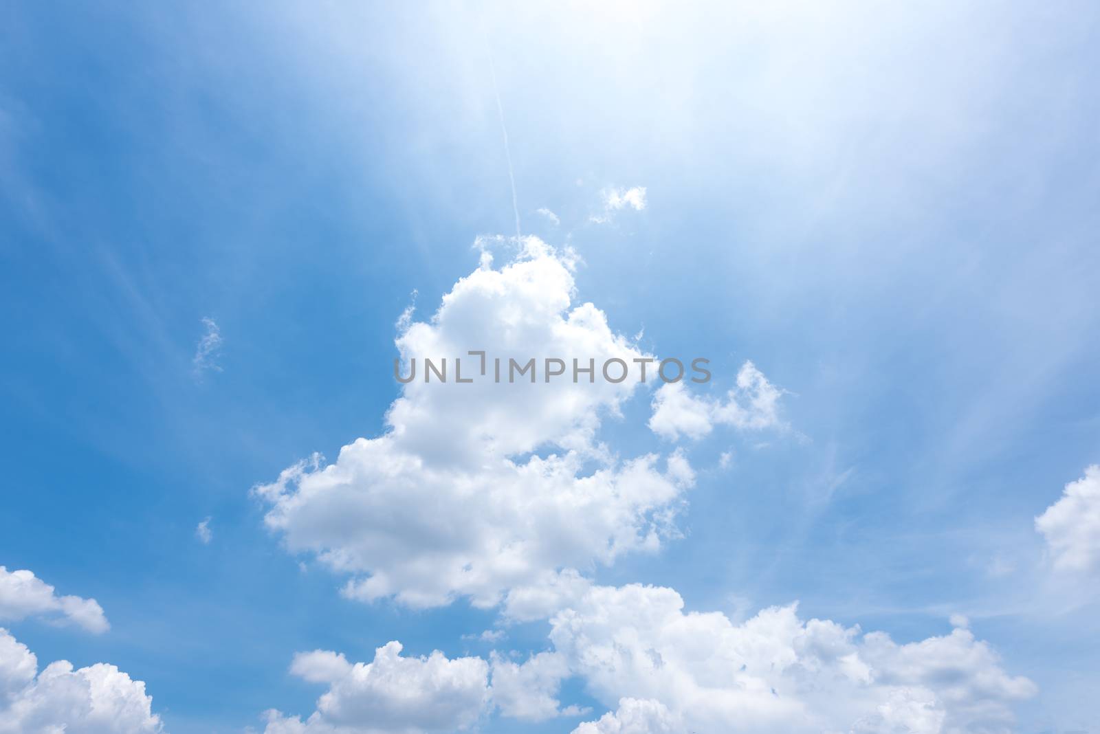 The nature of blue sky with cloud in the morning. by animagesdesign