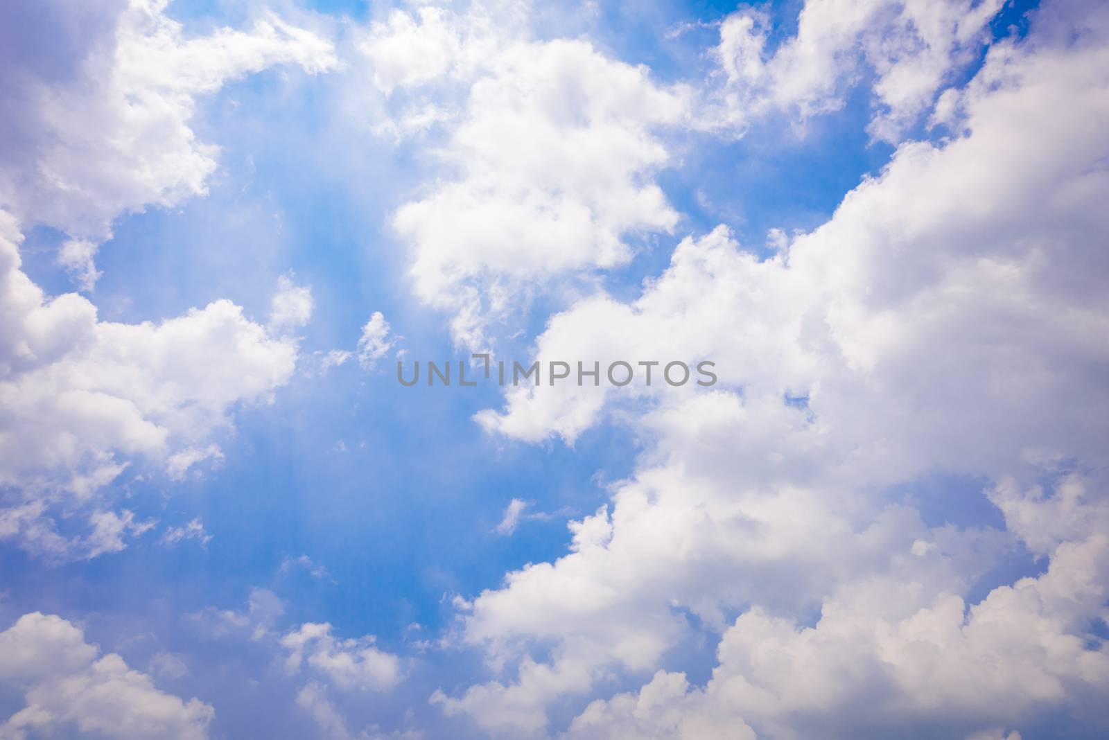 The nature of blue sky with cloud in the morning. by animagesdesign