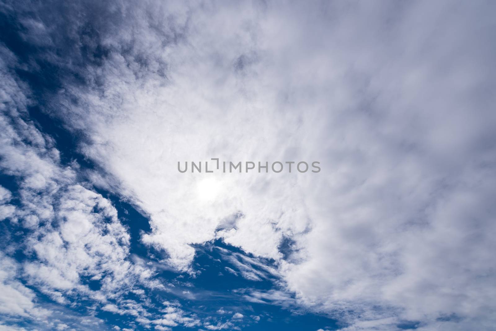 The nature of blue sky with cloud in the morning. by animagesdesign