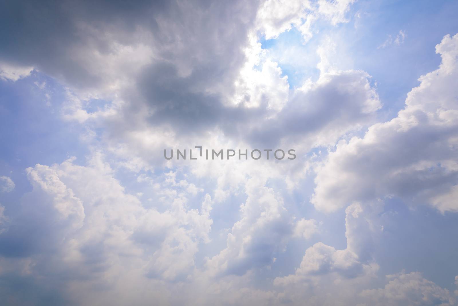 The nature of blue sky with cloud in the morning. by animagesdesign