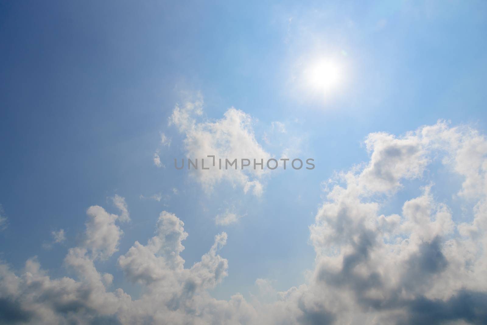 The nature of blue sky with cloud in the morning. by animagesdesign