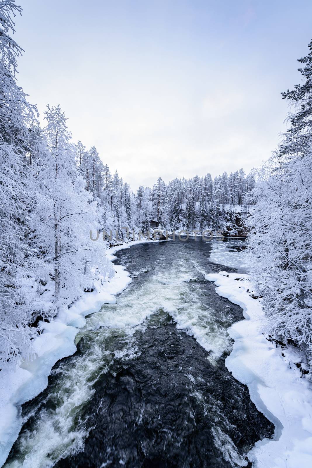 The river in winter season at Oulanka National Park, Finland. by animagesdesign