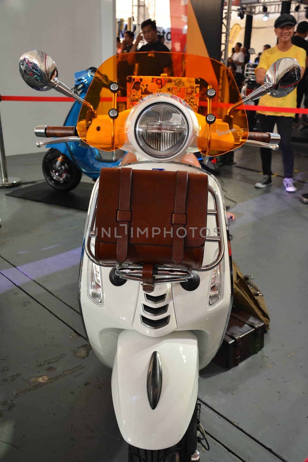 PASIG, PH - MAR. 7: Vespa motorcycle at 2nd Ride Ph on March 7, 2020 in Pasig, Philippines. Ride Ph is a motorcycle exhibit in the Philippines.