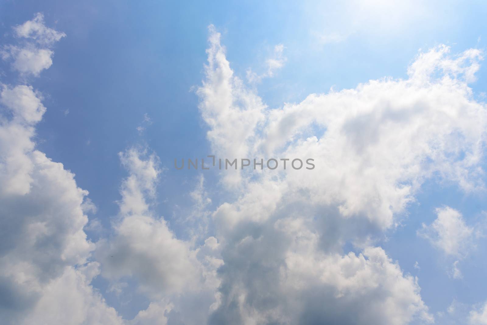 The nature of blue sky with cloud in the morning. by animagesdesign