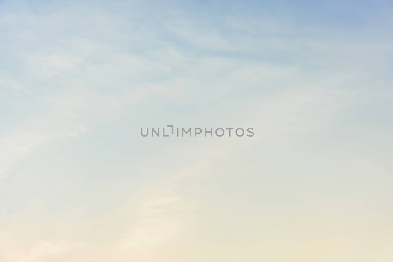 The nature of blue sky with cloud and sunrise in the morning.