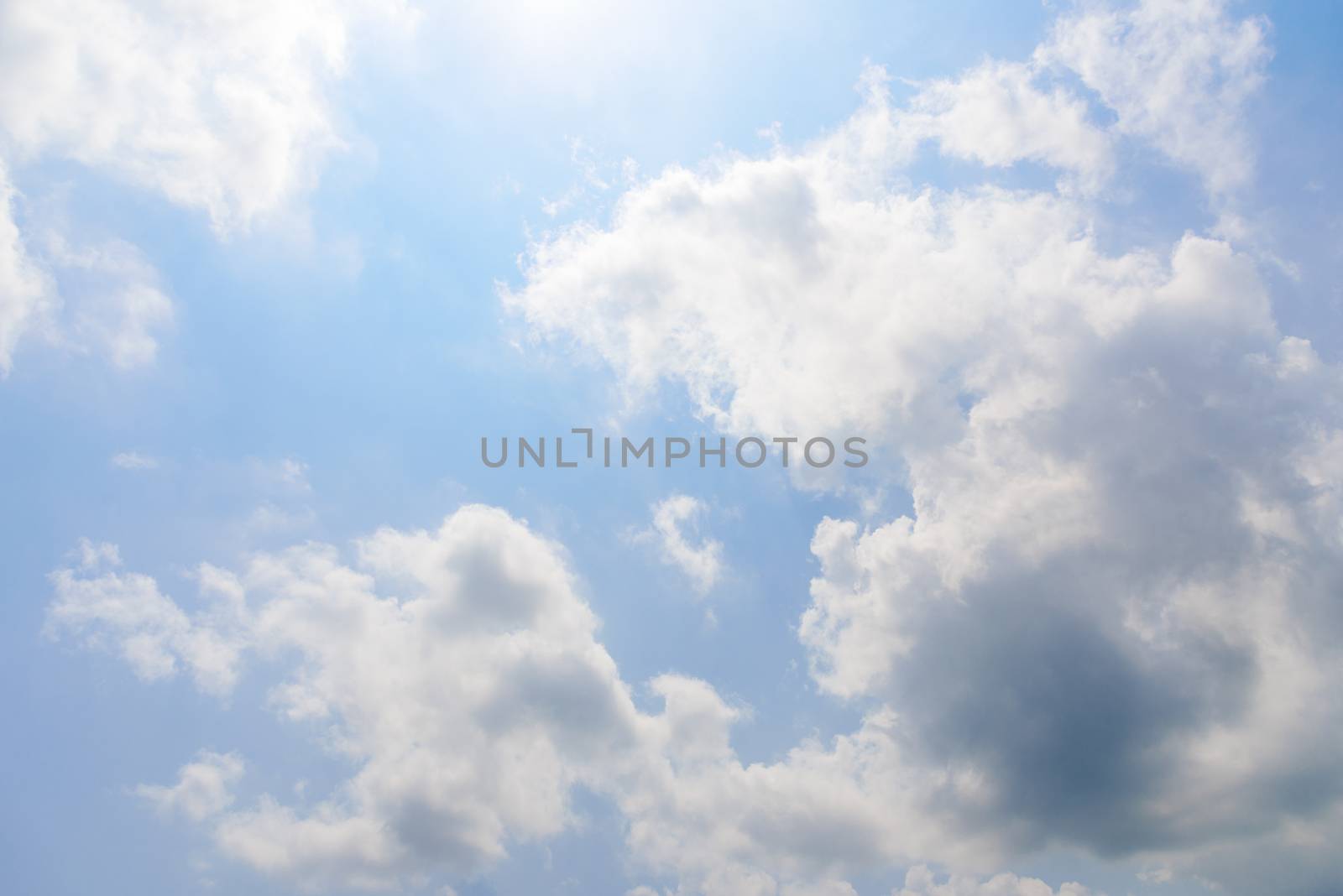 The nature of blue sky with cloud in the morning. by animagesdesign