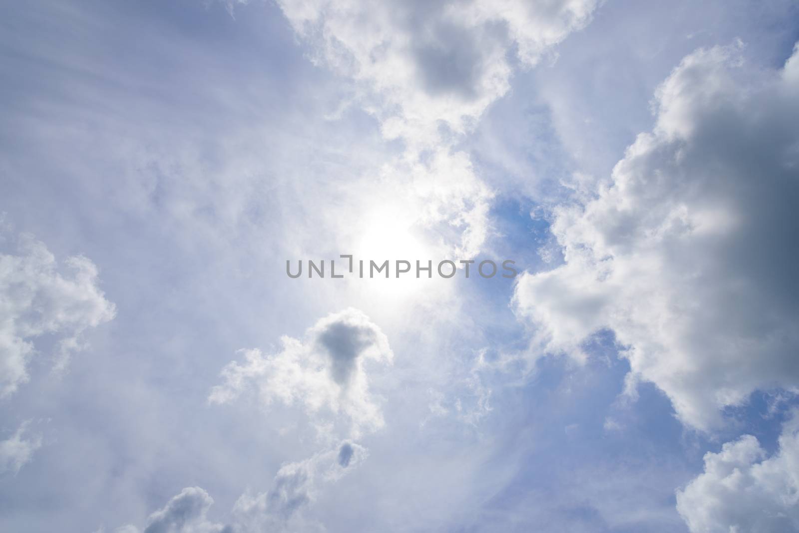 The nature of blue sky with cloud in the morning. by animagesdesign