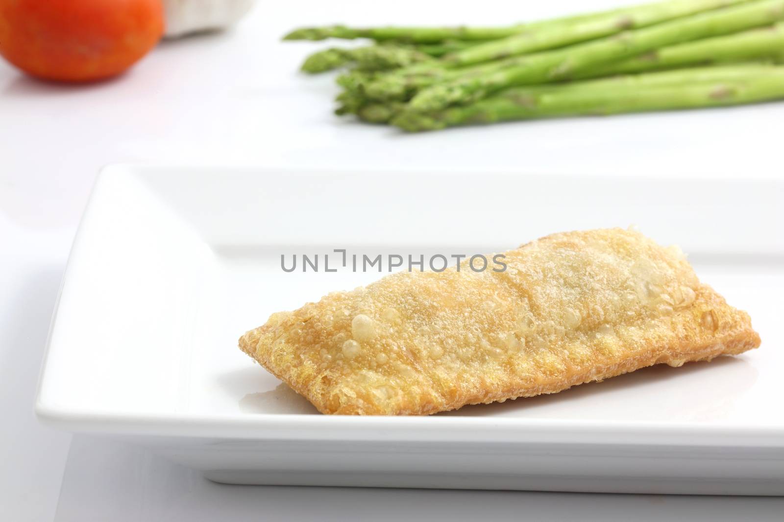 vegetable pie isolated in white background by piyato