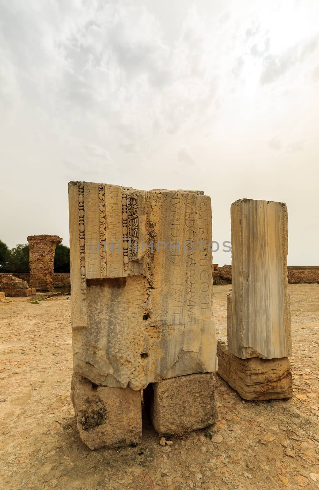 Ancient ruins of baths at tunisia, Carthage. Anthony terms.