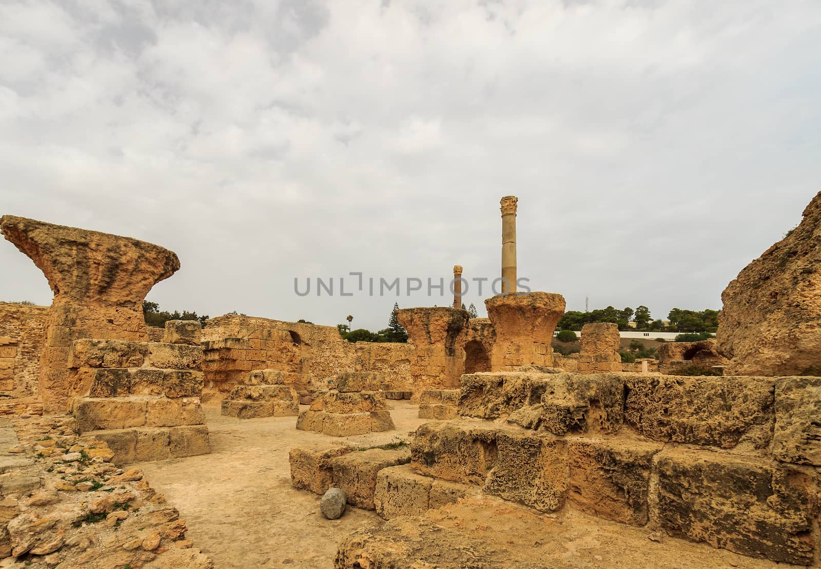 Ancient ruins of baths at tunisia, Carthage. Anthony terms.