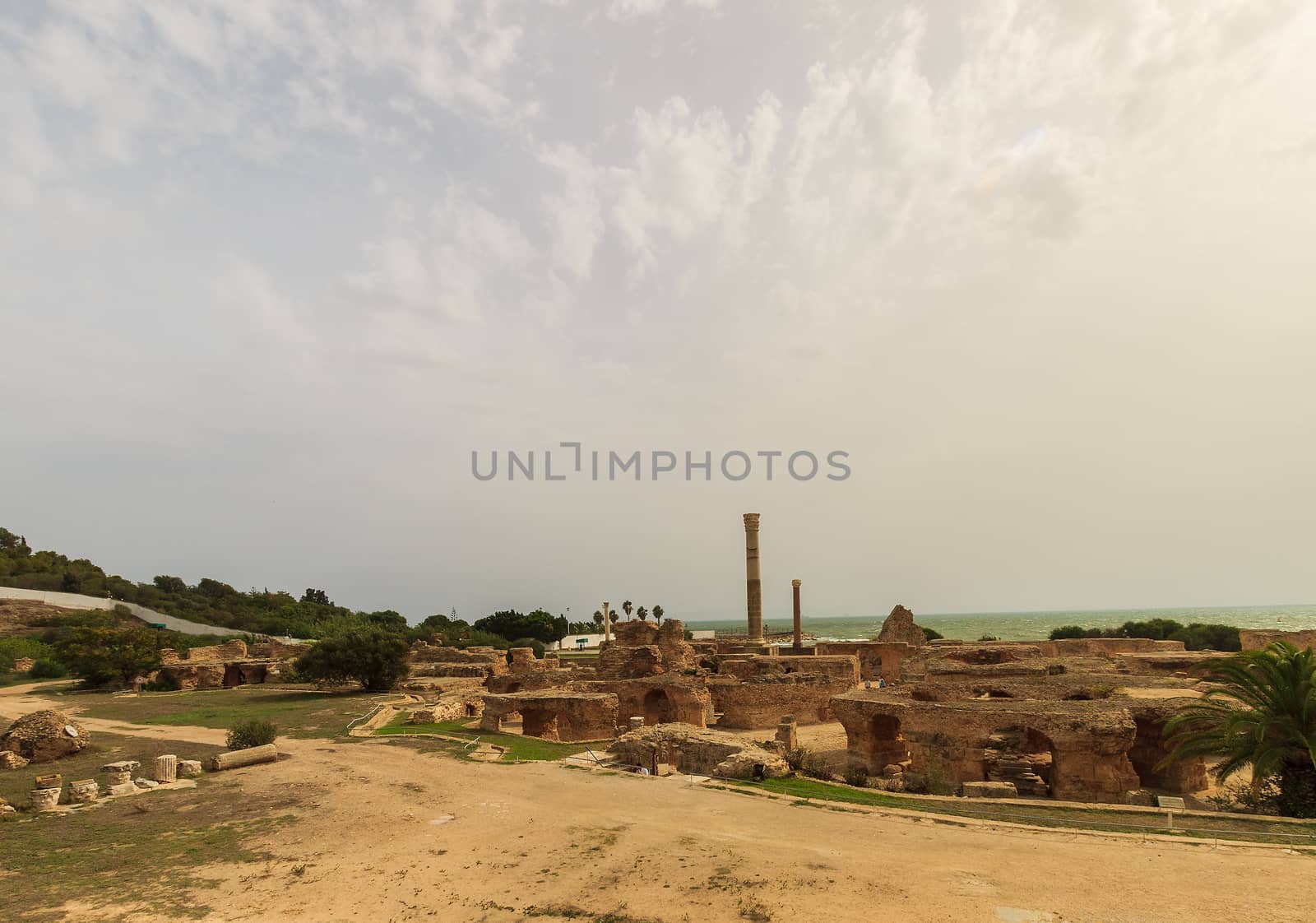 Ancient ruins of baths at tunisia, Carthage. Anthony terms.