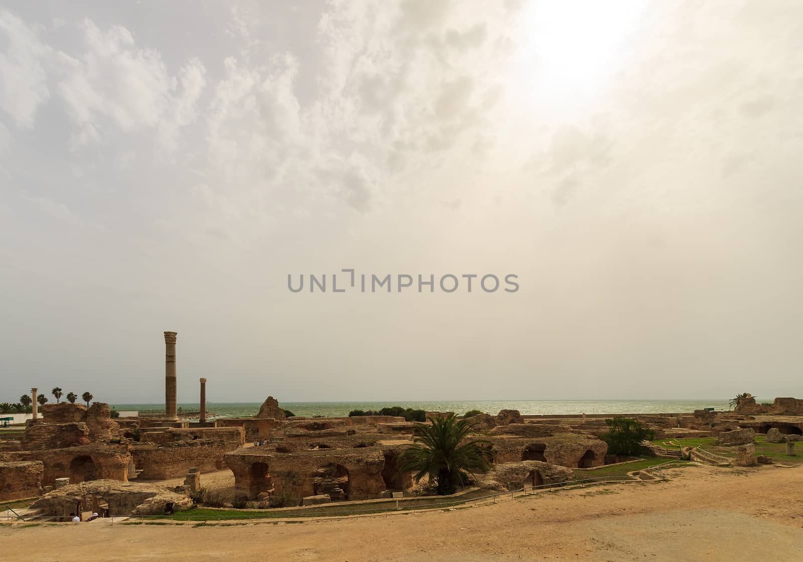 Ancient ruins of baths at tunisia, Carthage. Anthony terms.