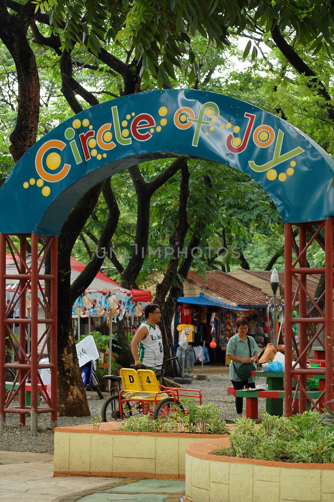 QUEZON CITY, PH-OCT 4: Quezon Memorial Circle of Joy stalls on October 4, 2015 in Quezon City, Philippines. The Quezon Memorial Circle is a national park and shrine located in Philippines.