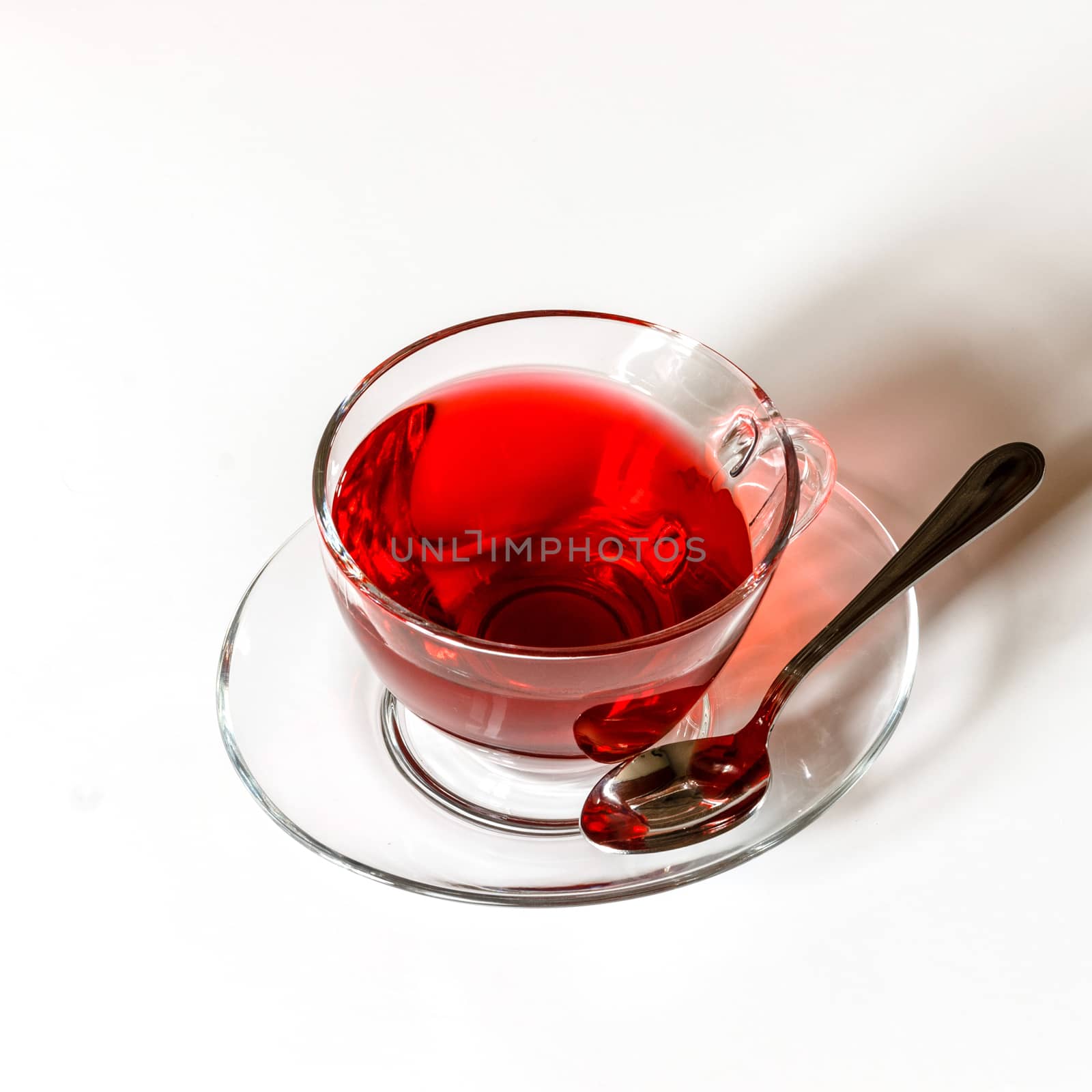Cup of Karkadeh Red Tea isolated on a white background