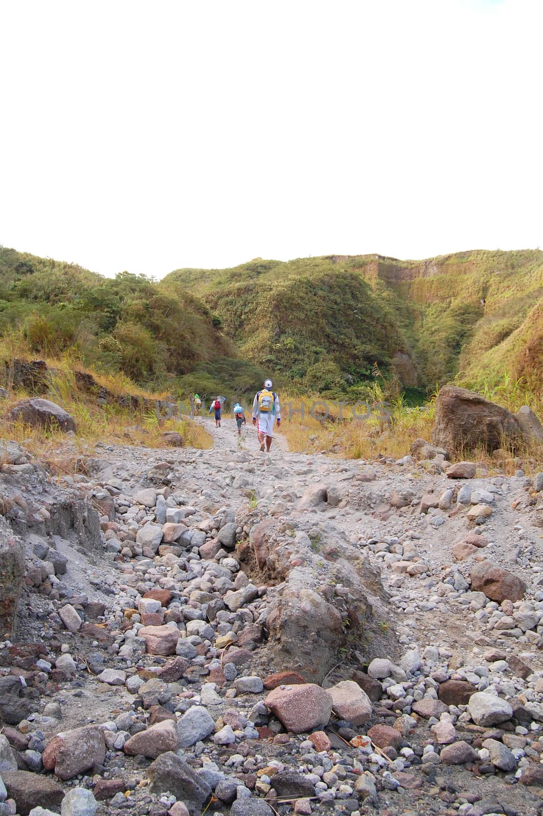 ZAMBALES, PH-OCT 5: Mountains leading to Lake Pinatubo on October 5, 2015 in Zambales, Philippines. Lake Pinatubo is the summit crater lake of Mt. Pinatubo formed after its eruption on June 1991.