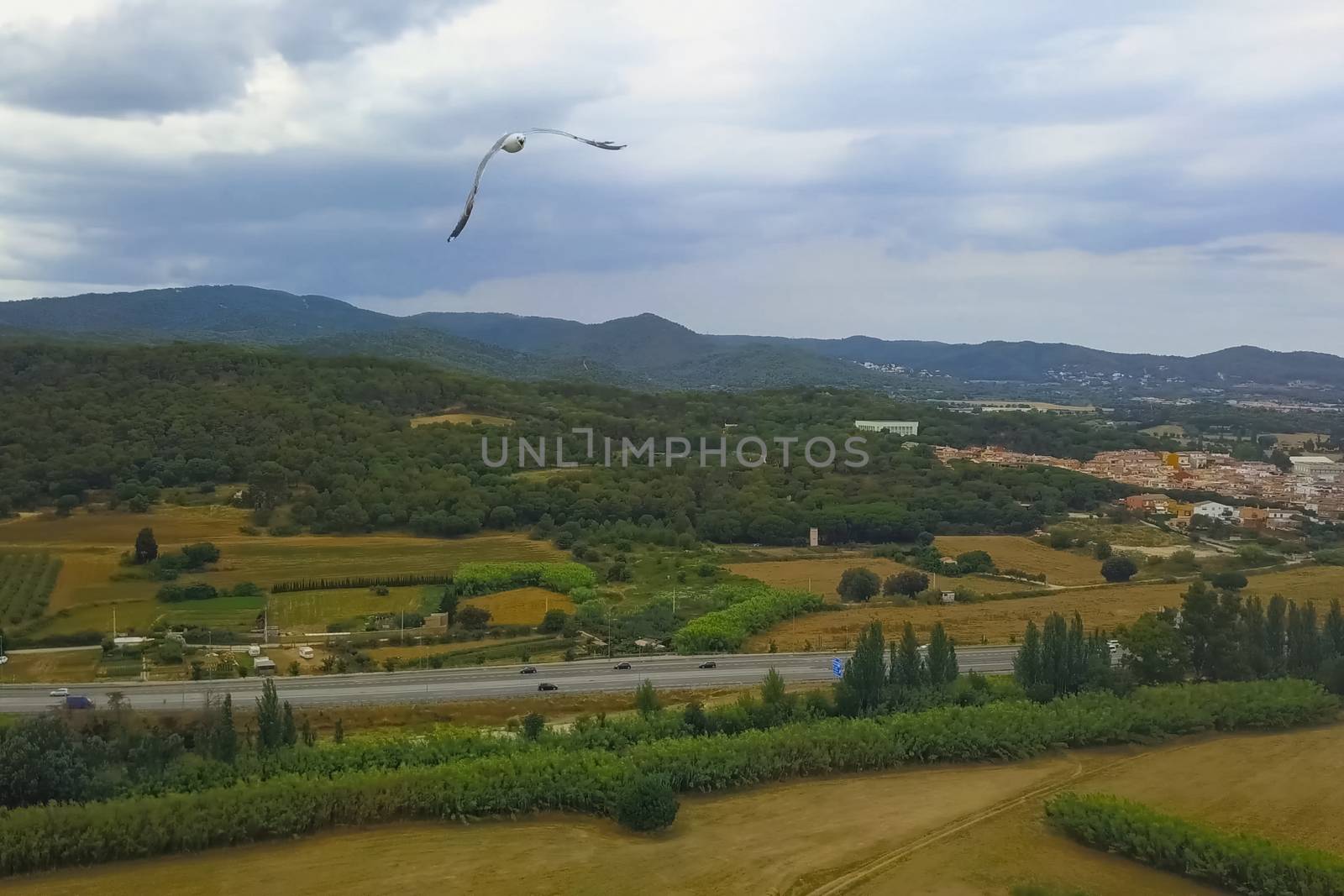 Accommodation in Spain, country resorts and recreation, view from above on the houses.