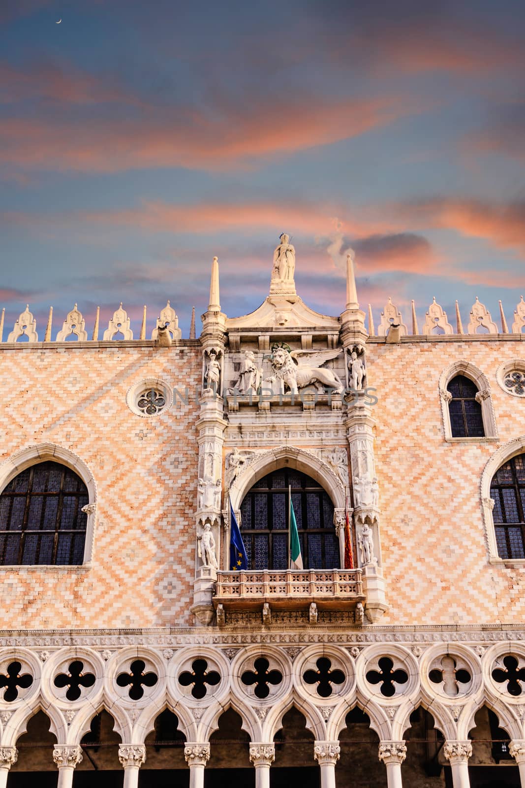 Window and Arches in  Venice Doges Palace