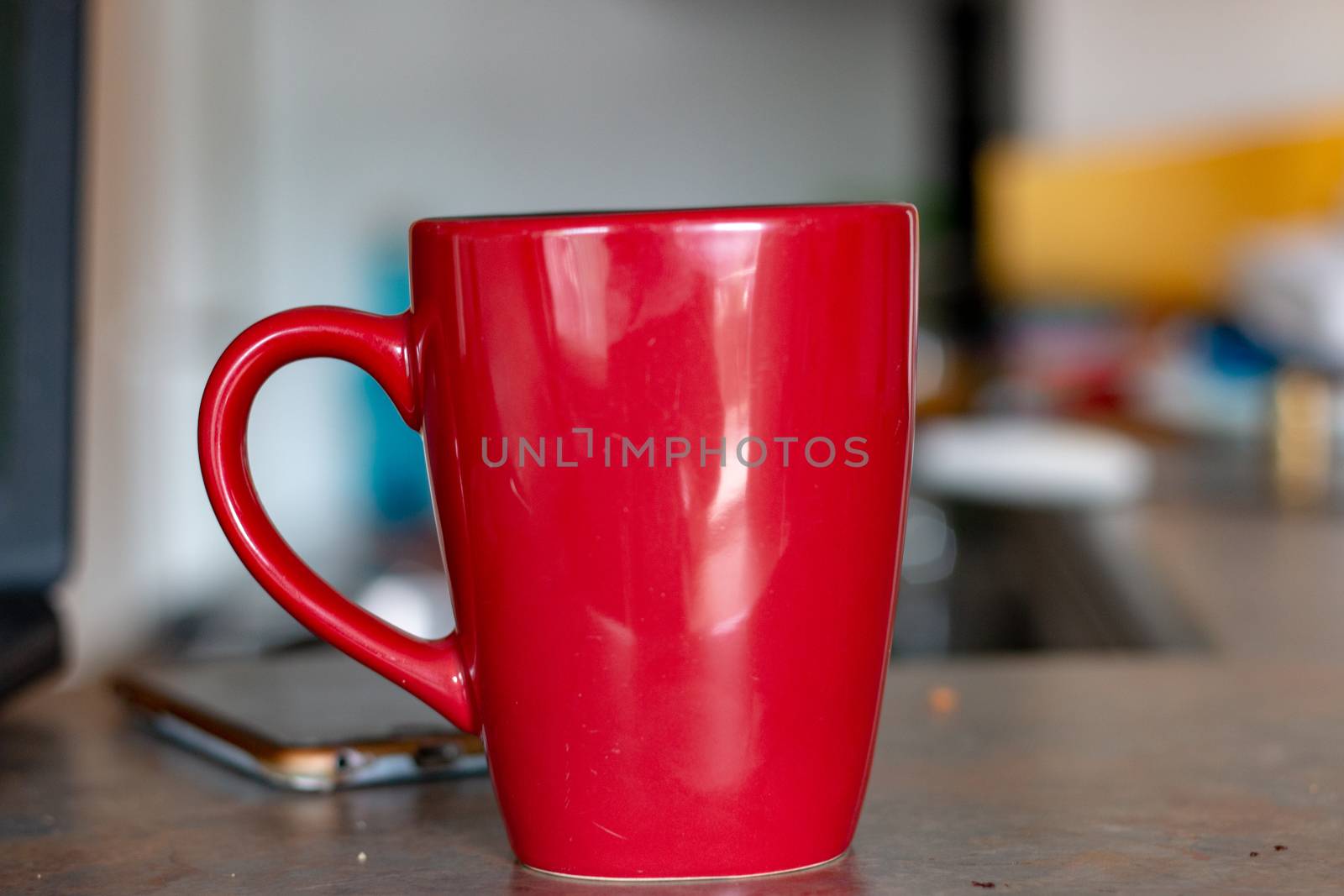 Old red coffee mug