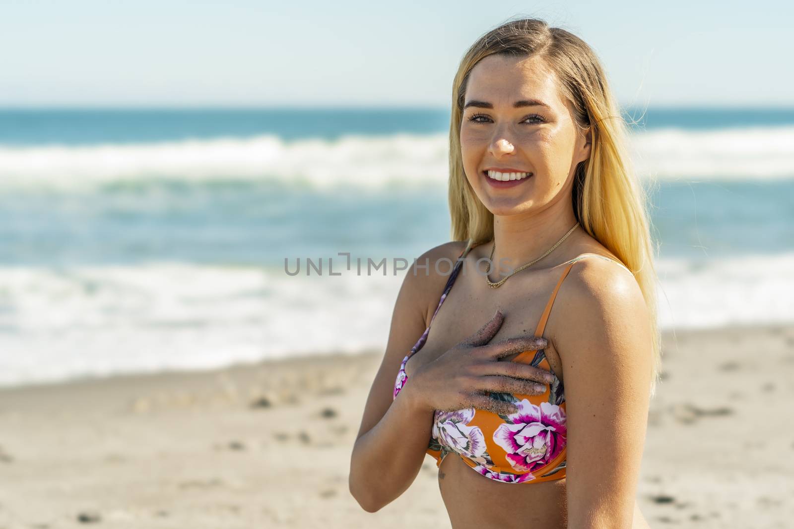 Beautiful Bikini Model Posing In A Beach Environment by actionsports