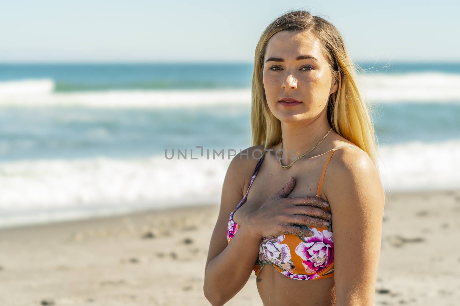 Beautiful Bikini Model Posing In A Beach Environment by actionsports