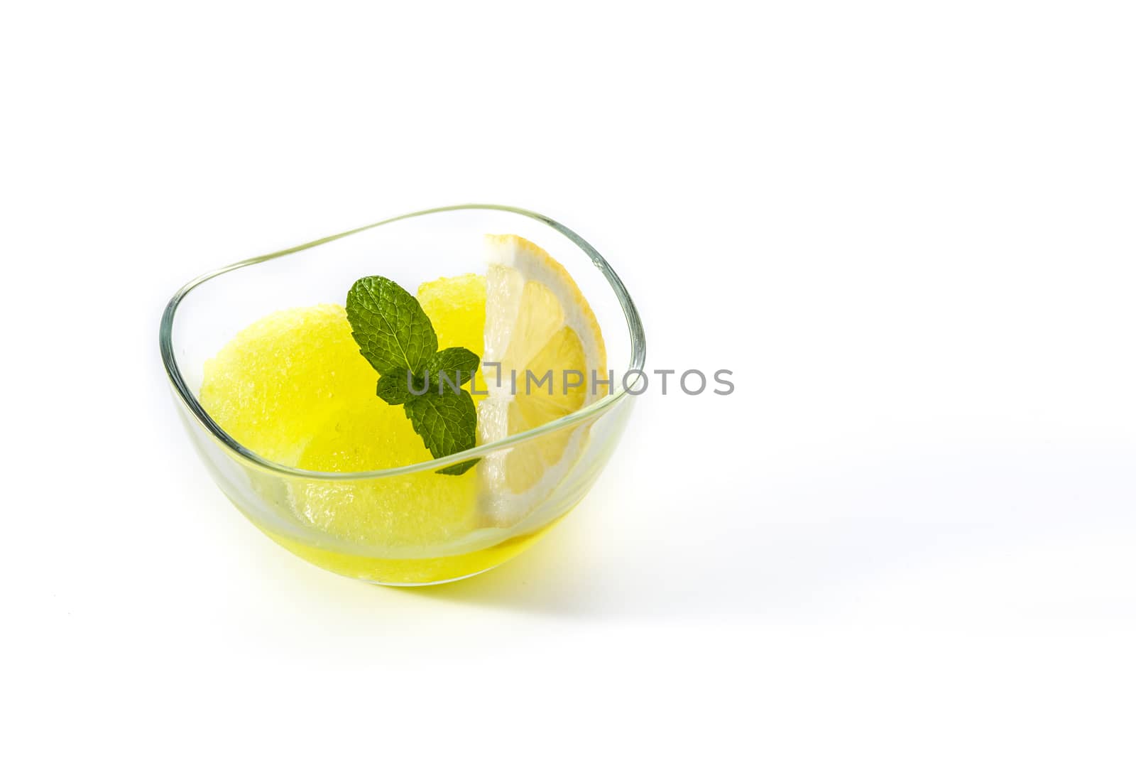 Lemon sorbet in glasses by chandlervid85
