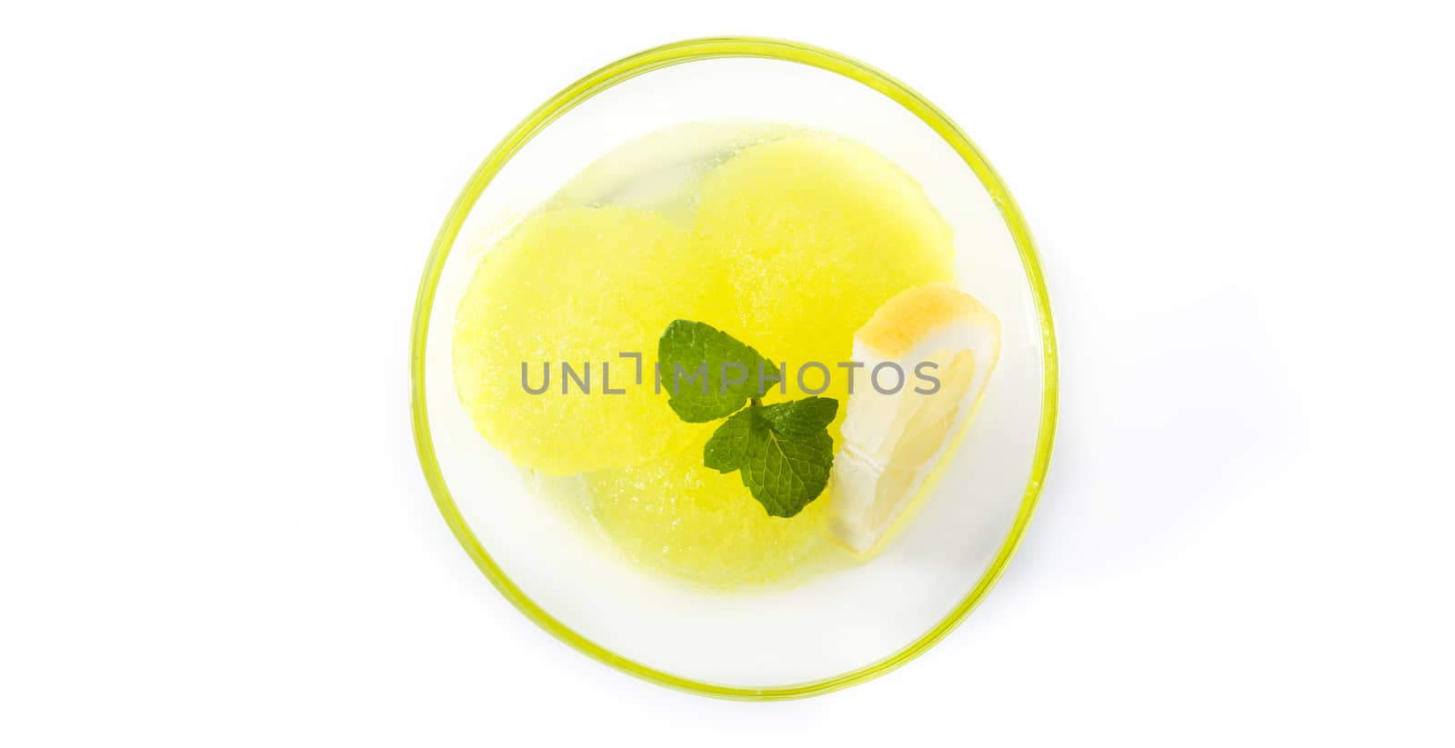 Lemon sorbet in glasses by chandlervid85