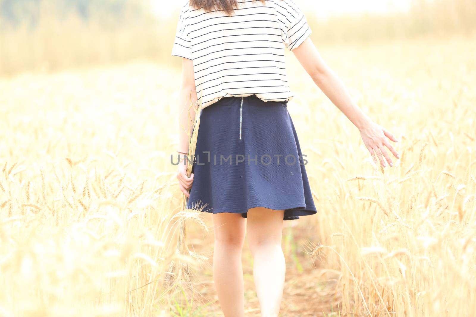 Young woman in wheat by piyato