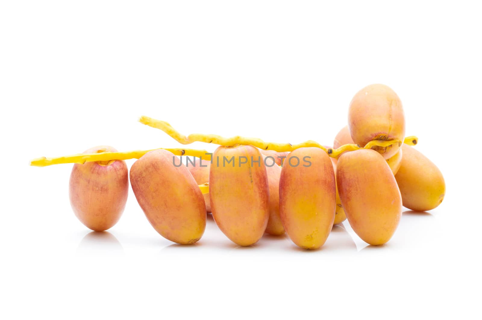 Date palm fresh on white background by sompongtom