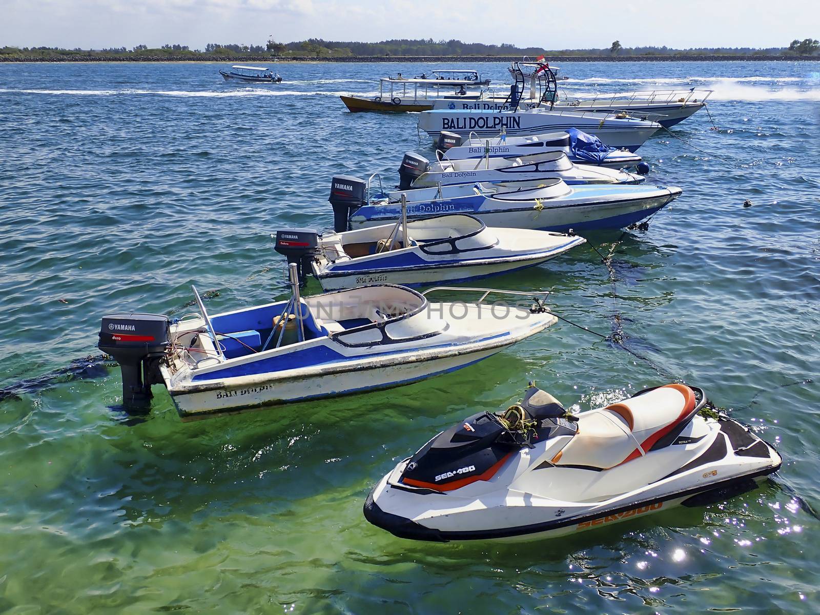 Bali, Indonesia - July 11, 2020 : Bali Water sports vehicle and tourism package in Indonesia