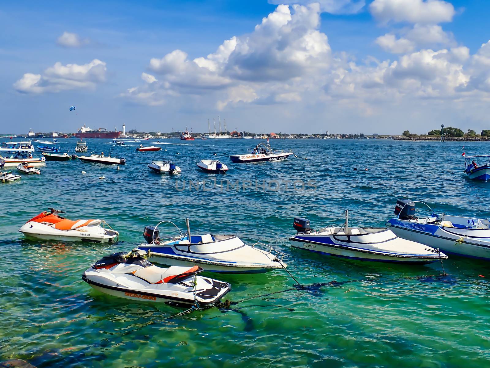 Bali, Indonesia - July 11, 2020 : Bali Water sports vehicle and tourism package in Indonesia