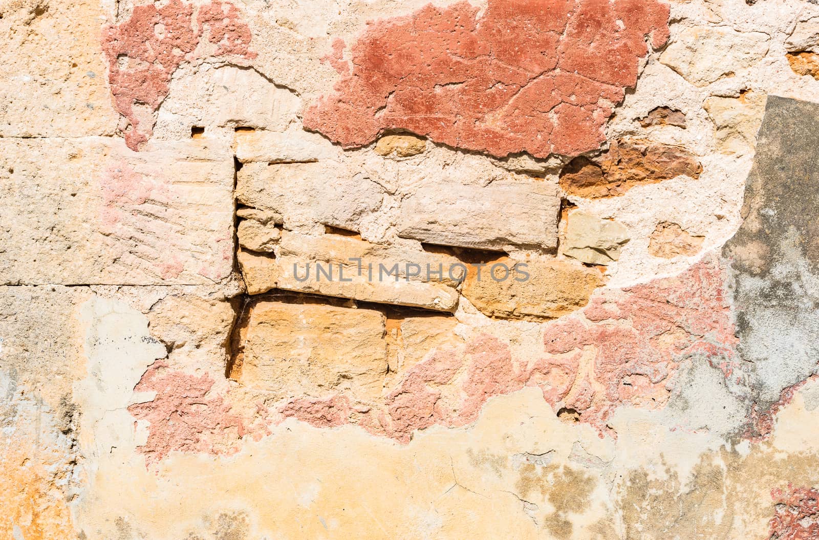 Old rustic damaged wall backdrop texture, close-up