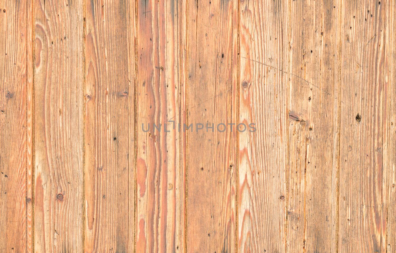 Rustic brown wooden wall background texture close-up


