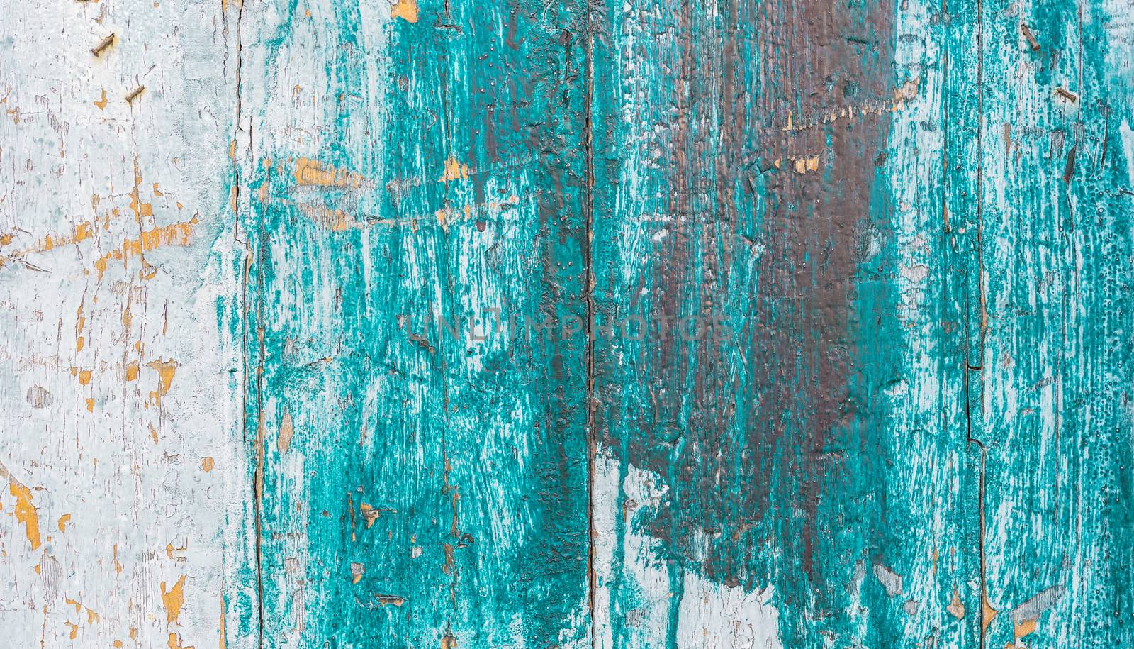Rustic old  blue green colored wood background texture